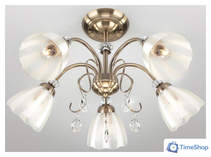 Припотолочная люстра Евросвет 30155/5 (античная бронза) - Изображение №2 — Интернет-магазин Time-Shop