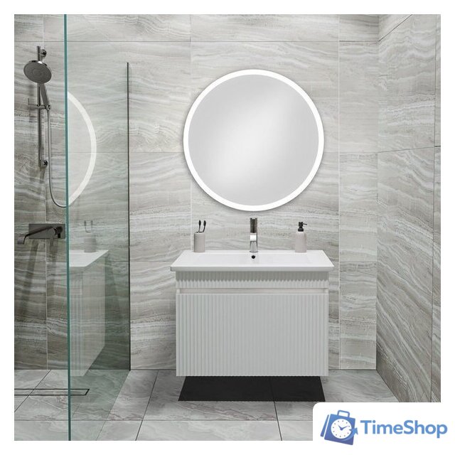  Runo Тумба с умывальником Модена 75 + Оскар 75 (подвесная, белый) - Изображение №1 — Интернет-магазин Time-Shop