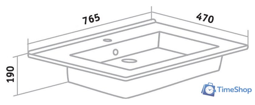  Runo Тумба с умывальником Модена 75 + Оскар 75 (подвесная, белый) - Изображение №13 — Интернет-магазин Time-Shop