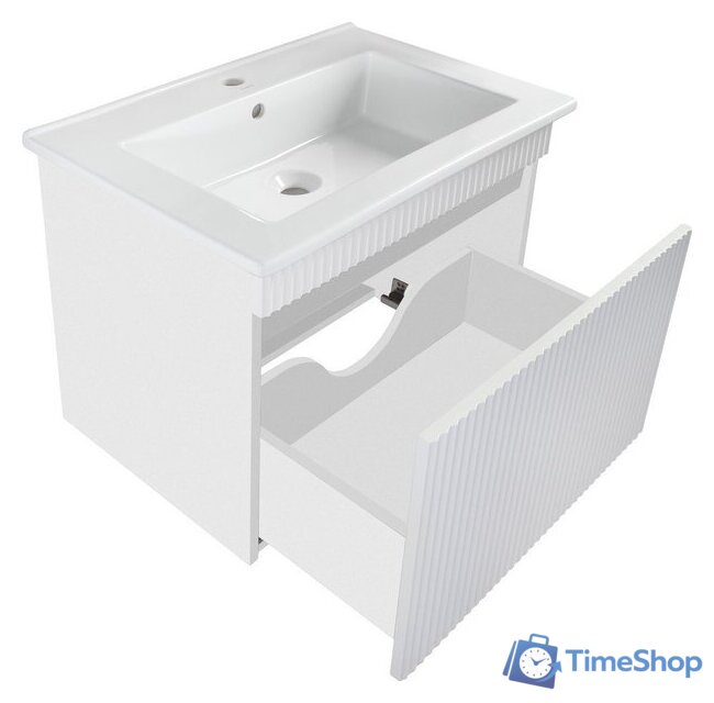  Runo Тумба с умывальником Модена 75 + Оскар 75 (подвесная, белый) - Изображение №5 — Интернет-магазин Time-Shop