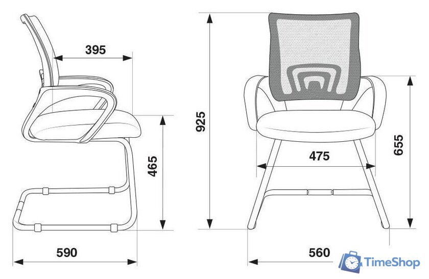 Офисный стул Бюрократ CH-695N-AV (черный) - Изображение №5 — Интернет-магазин Time-Shop