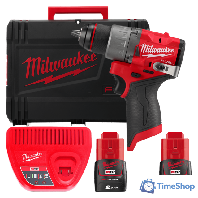 Дрель-шуруповерт Milwaukee M12 FUEL M12FDD2-202X 4933479873 (с 2-мя АКБ 2 Ач, кейс) - Изображение №1 — Интернет-магазин Time-Shop