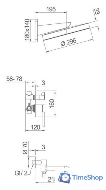 Душевая система  Gappo G7106-3 - Изображение №3 — Интернет-магазин Time-Shop