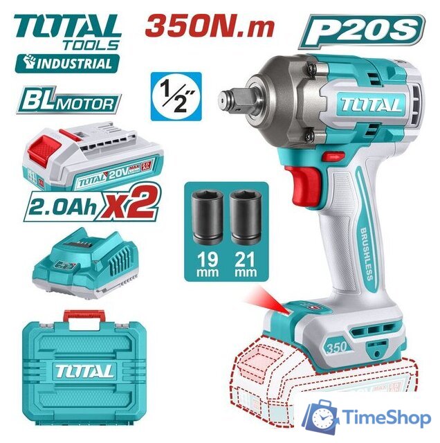 Гайковерт Total TIWLI2035 (с 2-мя АКБ, кейс) - Изображение №1 — Интернет-магазин Time-Shop