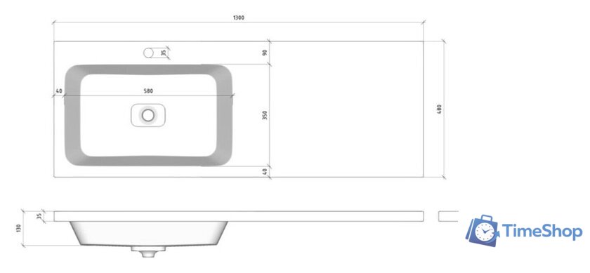 Умывальник Madera Kamilla 130 L - Изображение №5 — Интернет-магазин Time-Shop