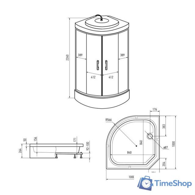 Душевая кабина Erlit ER351026-C2-RUS - Изображение №4 — Интернет-магазин Time-Shop