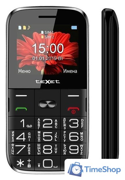 Кнопочный телефон TeXet TM-B227 (черный) - Изображение №2 — Интернет-магазин Time-Shop