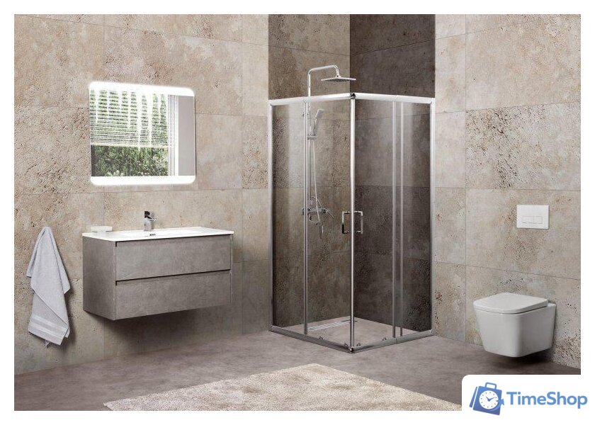 Душевой уголок BelBagno UNIQUE-A-2-85/100-C-Cr (прозрачное стекло) - Изображение №2 — Интернет-магазин Time-Shop
