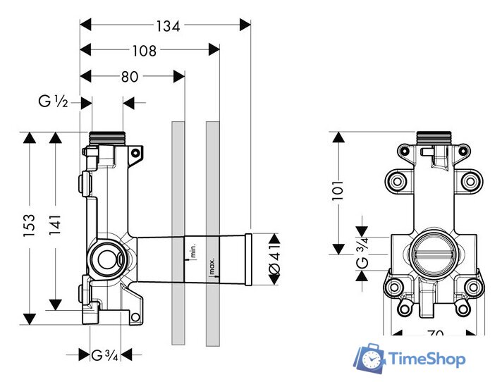 Скрытый механизм Axor ShowerCollection 10971180 - Изображение №2 — Интернет-магазин Time-Shop