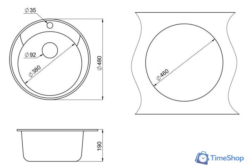 Кухонная мойка Granula 4802 (черный) - Изображение №2 — Интернет-магазин Time-Shop