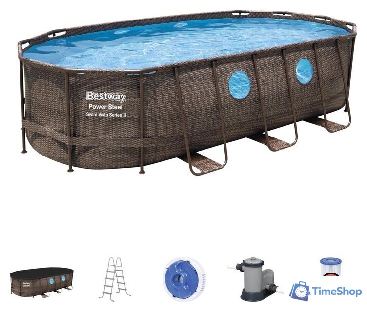 Каркасный бассейн Bestway Power Steel Камень 56716 (549x274x122) - Изображение №1 — Интернет-магазин Time-Shop