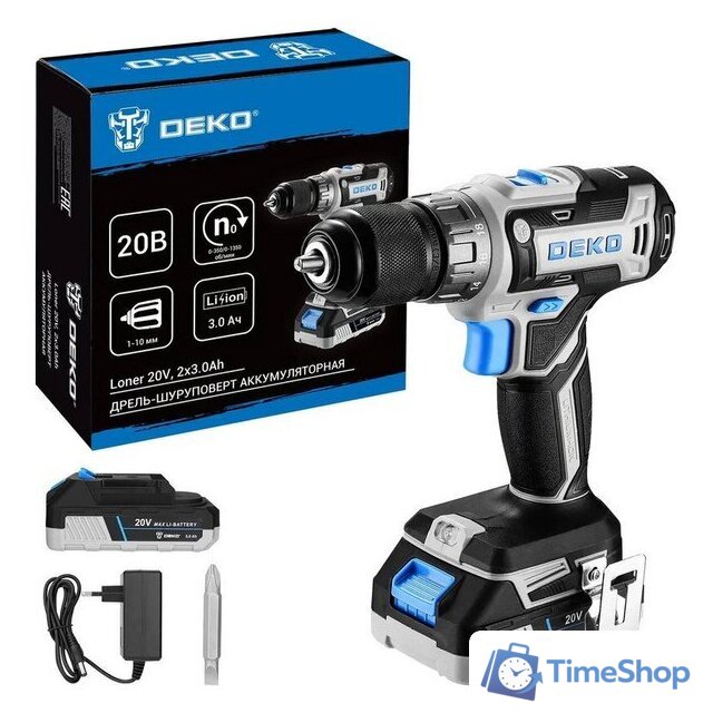 Дрель-шуруповерт Deko Loner 20V 085-1005 (с 2-мя АКБ) - Изображение №1 — Интернет-магазин Time-Shop