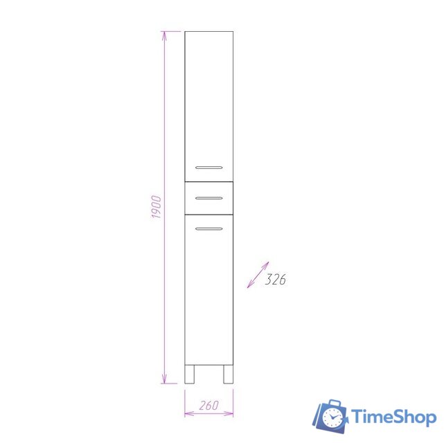  Onika Шкаф-пенал Модерн 26.17 R 402607 - Изображение №3 — Интернет-магазин Time-Shop
