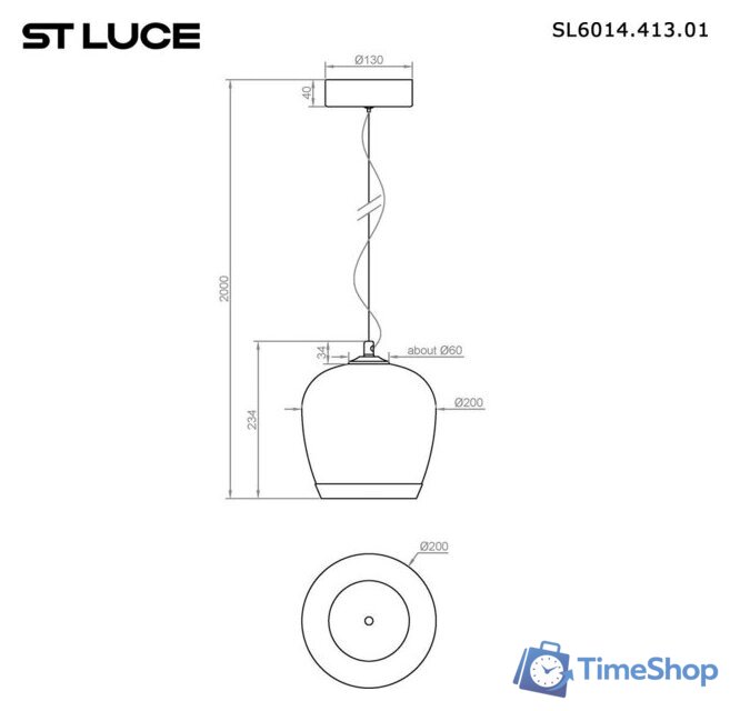 Припотолочная люстра ST Luce SL6014.423.01 - Изображение №6 — Интернет-магазин Time-Shop