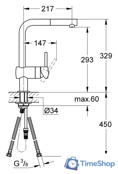Смеситель Grohe Minta 32168000 - Изображение №2 — Интернет-магазин Time-Shop