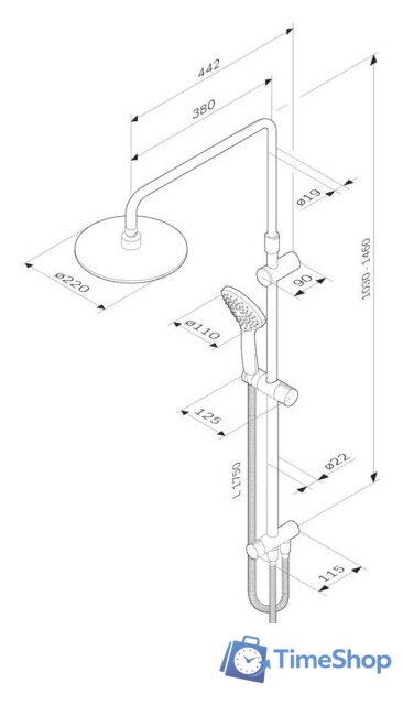 Душевая система  AM.PM Gem F0790022 - Изображение №8 — Интернет-магазин Time-Shop