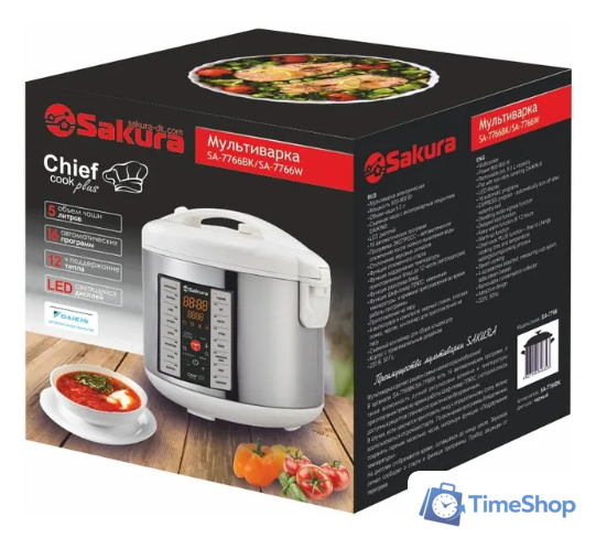 Мультиварка Sakura SA-7766W - Изображение №2 — Интернет-магазин Time-Shop