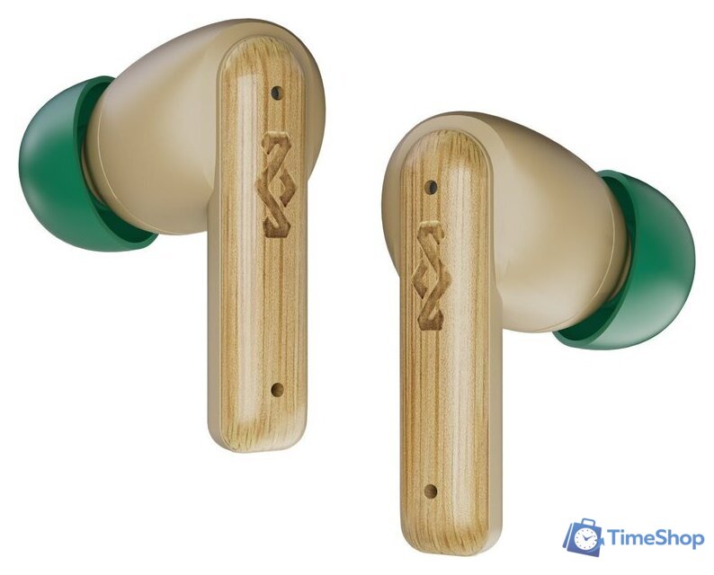 Наушники Marley Little Bird TWS (бежевый/зеленый) - Изображение №1 — Интернет-магазин Time-Shop