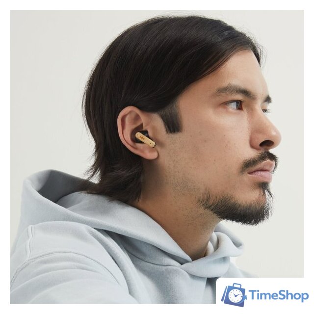 Наушники Marley Little Bird TWS (бежевый/зеленый) - Изображение №4 — Интернет-магазин Time-Shop