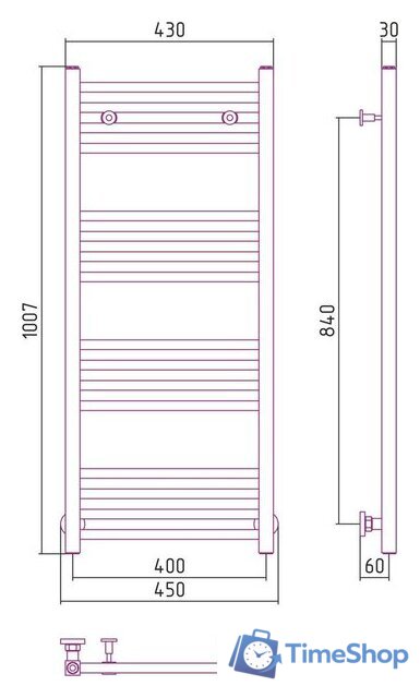 Полотенцесушитель Сунержа Модус 1000x400 00-0250-1040 - Изображение №3 — Интернет-магазин Time-Shop