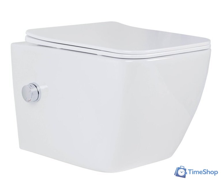Унитаз подвесной Roxen Cube Bidet 530135-01X Rimless Soft Close с функцией биде - Изображение №8 — Интернет-магазин Time-Shop