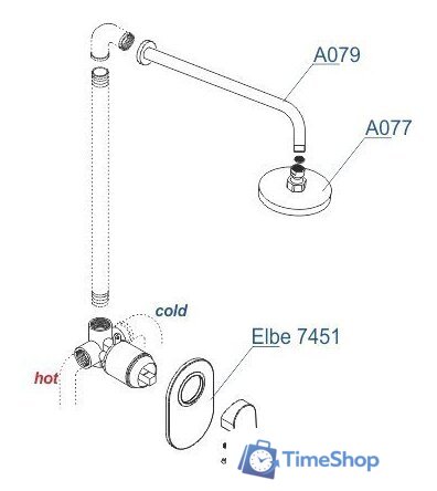 Душевая система  Wasserkraft A12777 - Изображение №5 — Интернет-магазин Time-Shop