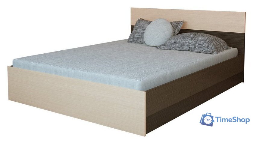 Кровать Горизонт Юнона 1.6м (венге/дуб) - Изображение №1 — Интернет-магазин Time-Shop