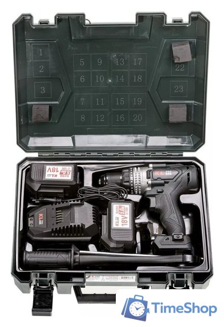 Ударная дрель-шуруповерт KLPRO KLDM18BHX-50 (с 2-мя АКБ, кейс) - Изображение №12 — Интернет-магазин Time-Shop