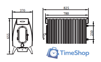 Свободностоящая печь-камин Термофор Огонь-батарея 11 Лайт (антрацит) - Изображение №3 — Интернет-магазин Time-Shop