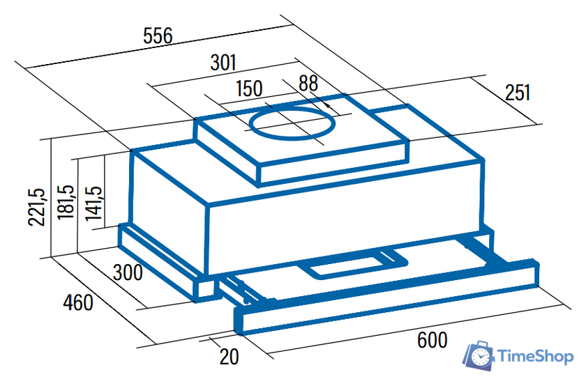Кухонная вытяжка CATA TFH 6630 WH 02010301 - Изображение №7 — Интернет-магазин Time-Shop