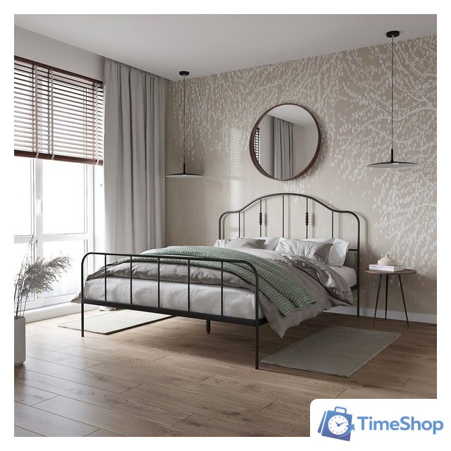 Кровать Князев Мебель Афина АФН.160.200.Ч (черный муар) - Изображение №4 — Интернет-магазин Time-Shop