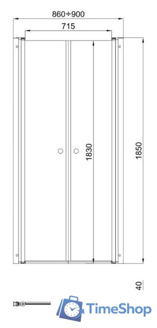 Душевая дверь Triton Дабл 90 - Изображение №7 — Интернет-магазин Time-Shop