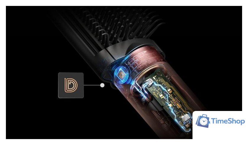 Фен-стайлер Dyson Airwrap Co-anda2x HS09 Straight+Wavy (евровилка, красный бархат/золотой) - Изображение №5 — Интернет-магазин Time-Shop
