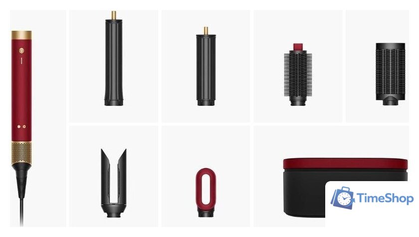Фен-стайлер Dyson Airwrap Co-anda2x HS09 Straight+Wavy (евровилка, красный бархат/золотой) - Изображение №2 — Интернет-магазин Time-Shop