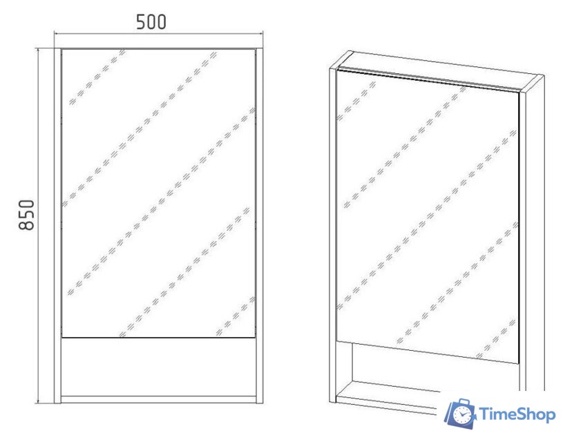  Viant Шкаф с зеркалом Мальта 50 VMAL50-ZSH - Изображение №5 — Интернет-магазин Time-Shop