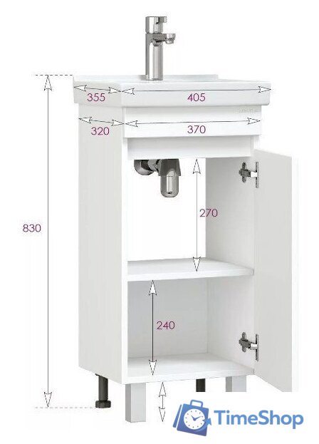  Onika Тумба под умывальник Милтон Квадро 40 104009 - Изображение №7 — Интернет-магазин Time-Shop