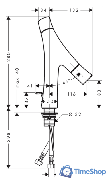 Смеситель Axor Starck Organic [12010000] - Изображение №2 — Интернет-магазин Time-Shop