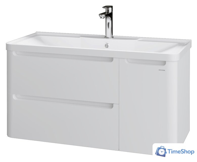  Grossman Тумба под умывальник Адель 100 см подвесная (белый) - Изображение №1 — Интернет-магазин Time-Shop