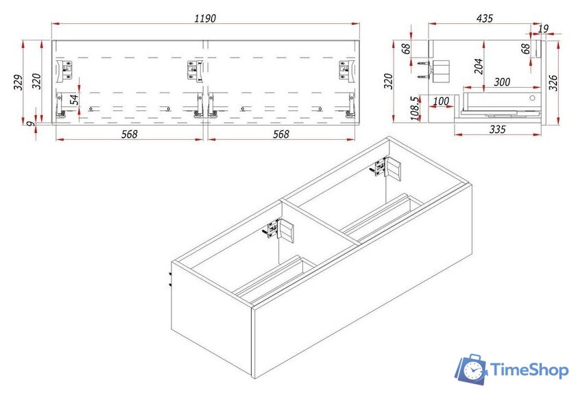  ЗОВ Тумба под умывальник Кито 120 K120LA0MWMC-KP13W (аттик/белый матовый) - Изображение №6 — Интернет-магазин Time-Shop