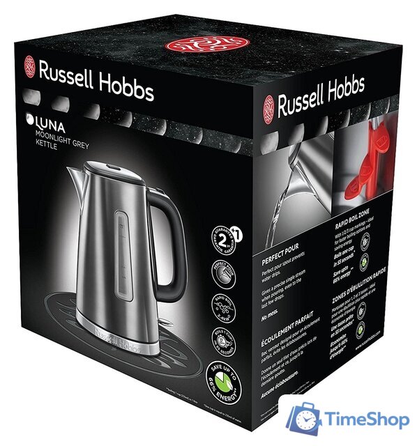 Электрический чайник Russell Hobbs 23211-70 Luna Moonlight Grey - Изображение №2 — Интернет-магазин Time-Shop