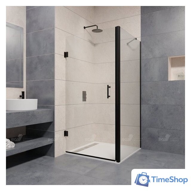 Душевой уголок RGW PA-36-B 41083680-014 80x100 (черный/прозрачное стекло) - Изображение №1 — Интернет-магазин Time-Shop