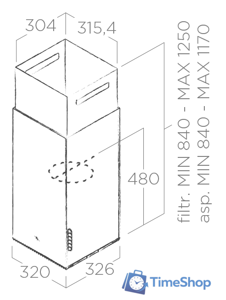 Кухонная вытяжка Elica Haiku Island WH/A/32 - Изображение №3 — Интернет-магазин Time-Shop