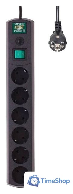 Сетевой фильтр Most LRG 6-3BK (черный) - Изображение №1 — Интернет-магазин Time-Shop