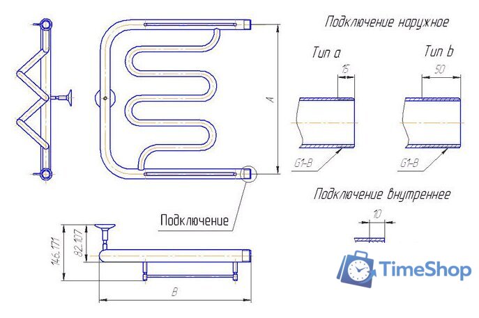 Полотенцесушитель Gloss & Reiter Twist. ПМ.3. 60Х70 (1