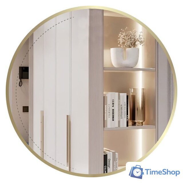 Зеркало с подсветкой  EMZE 70 LED.UV.70.70.AUR (золотой с УФ-окантовкой и подсветкой) - Изображение №1 — Интернет-магазин Time-Shop