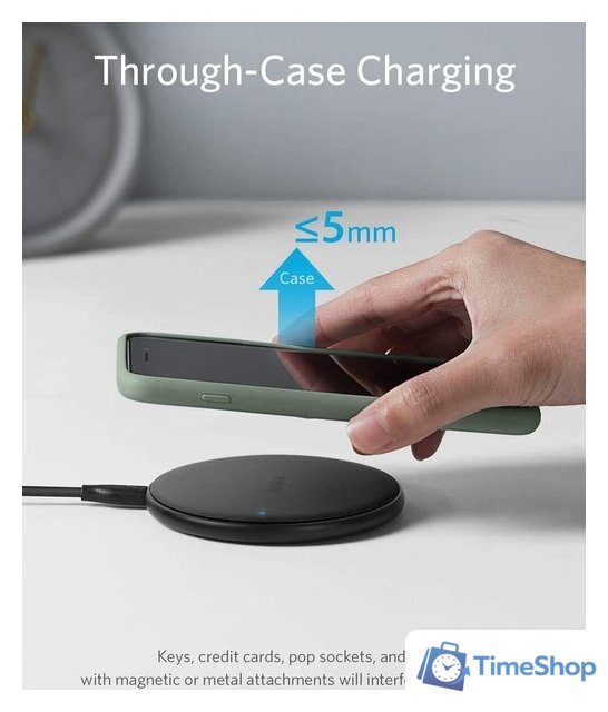 Беспроводное зарядное Anker 313 Wireless Charger Pad A2503 (черный) - Изображение №4 — Интернет-магазин Time-Shop