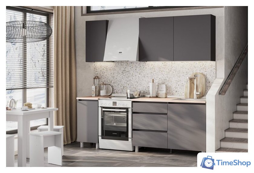 Готовая кухня Mio Tesoro Денвер 1.6м (графит серый/дуб сонома) - Изображение №8 — Интернет-магазин Time-Shop