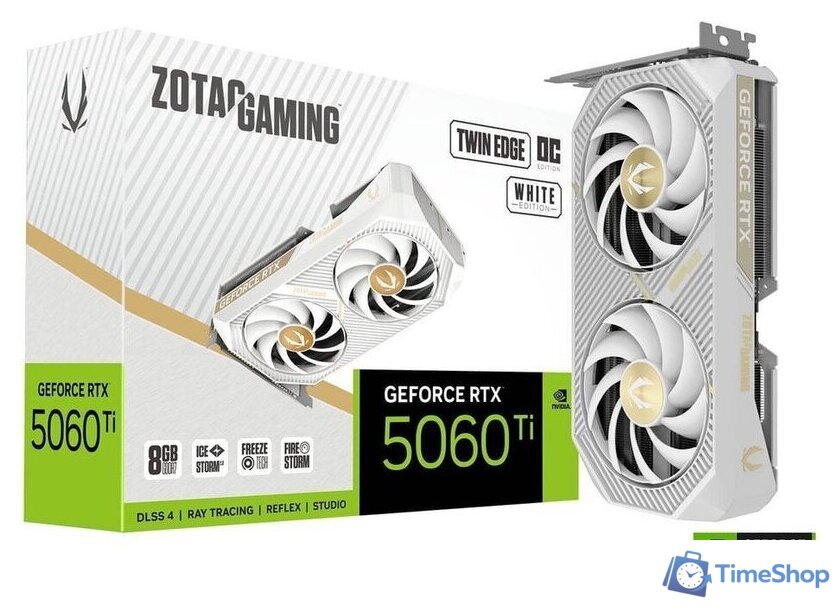 Видеокарта ZOTAC Gaming GeForce RTX 5060 Ti 8GB Twin Edge OC White Edition ZT-B50610Q-10M - Изображение №6 — Интернет-магазин Time-Shop