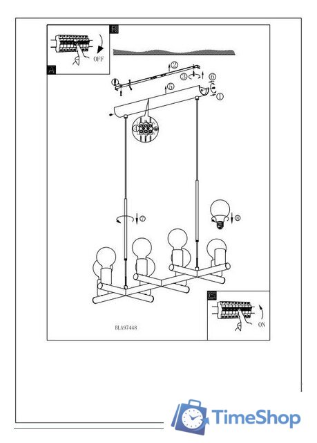 Подвесная люстра Eglo Adri 2 97448 - Изображение №4 — Интернет-магазин Time-Shop