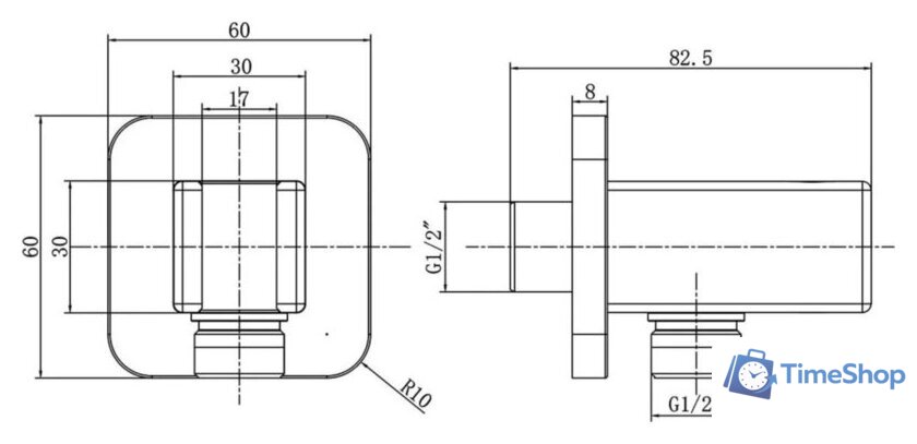 Держатель душевой лейки с подключением Vincea VSC-32MB - Изображение №2 — Интернет-магазин Time-Shop